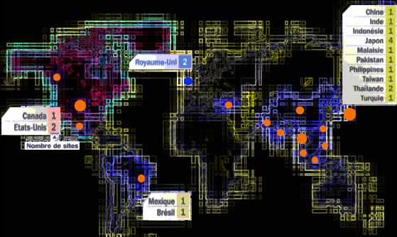 Carte mondiale d'implantation HONDA